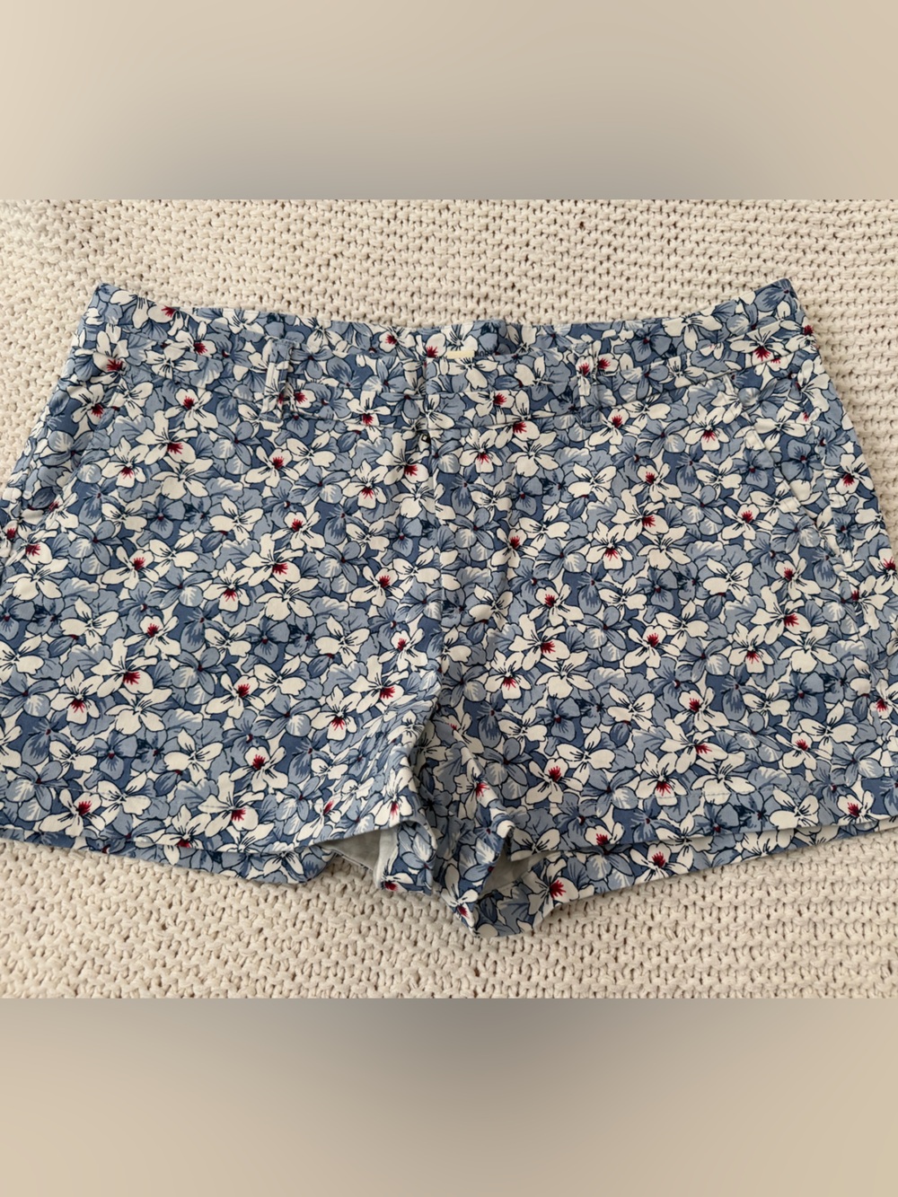 GAP Blue Floral Women’s Shorts with White and Red Accents